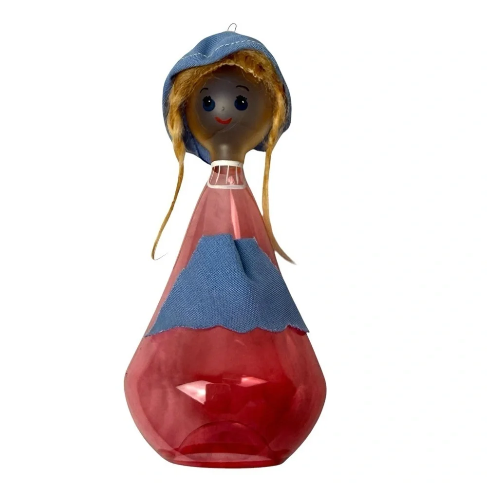 Vintage De Carlini Glass Christmas Ornament Pink Dutch Girl made in Italy